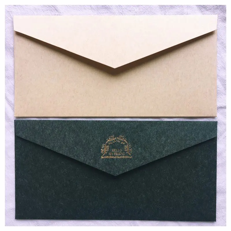  Vintage Kraft Stamped envelope Bronzing Envelope Wedding Invitation Card 110*220mm Decor Party Supp - 4.00056E+12