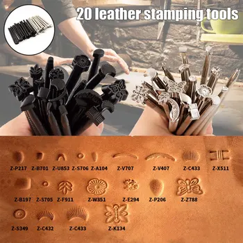 

20pcs Vintage Craftool Leather Stamps Working Saddle Making Tools Beveling Printing FAS6