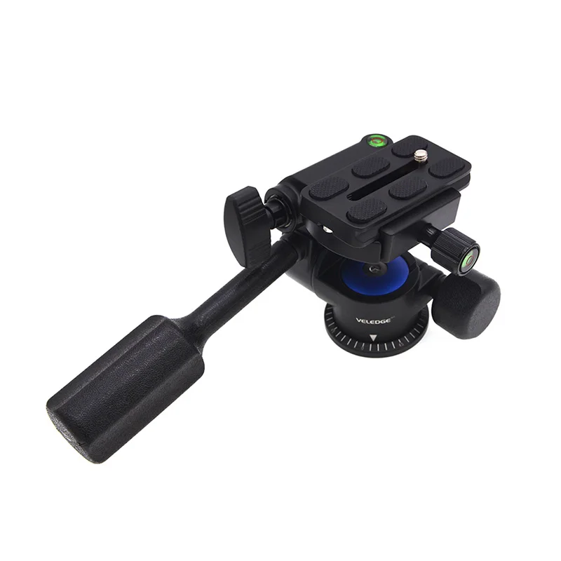 

Tripod Fluid Drag Pan Head with Handle 1/4 Quick Release Ball Head for DSLR Cameras PUO88