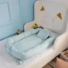 Хлопок портативный для малышей гнездо кроватка кровать спальная кроватка с бампером складной Bionic Съемная колыбель в кровать детские постельные принадлежности