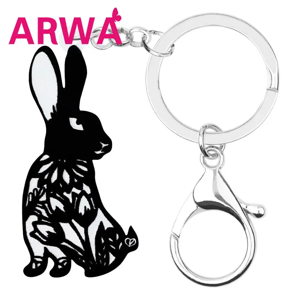 ARWA акриловые черные пасхальные китайские бумажные кроличьи заячьи брелоки с