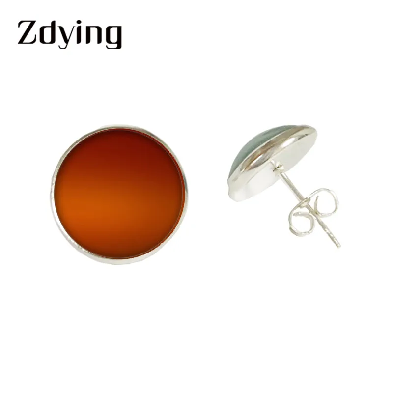 Zdying красочные стеклянные кабошон серьги гвоздики