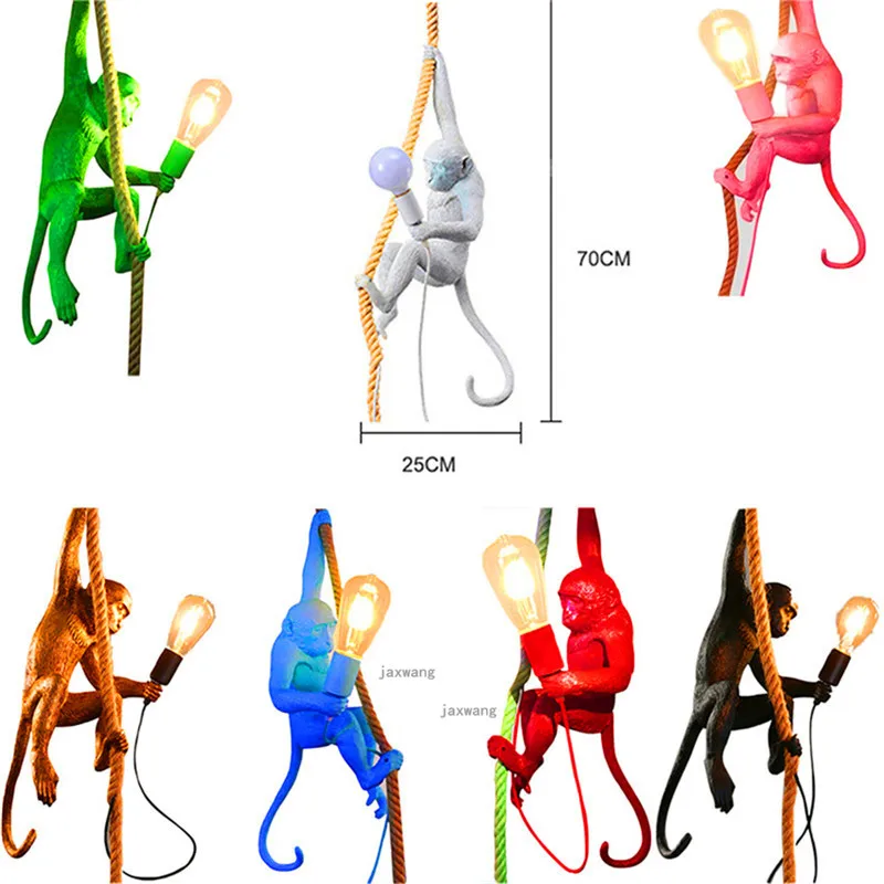 Скандинавский светодиодный подвесной светильник фигурки обезьян из мастики лампа Лофт подвесной светильник гостиная домашний декор Освещение, осветительный прибор кухонные аксессуары - Цвет корпуса: Pendant Lights