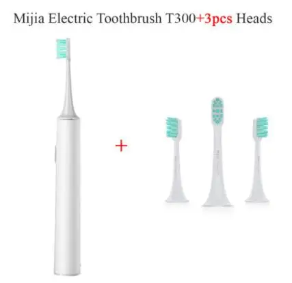 set Оригинальная Xiaomi Mijia звуковая электрическая зубная щетка T300 перезаряжаемая Водонепроницаемая головка Сменная головка щетки умная звуковая зубная щетка - Цвет: set