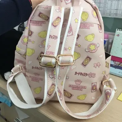 Cardcaptor Sakura Kinomoto Star Japan аниме напечатанный из искусственной кожи рюкзак школьные сумки рюкзак на плечо розовый закрывающийся на молнию рюкзак сумка