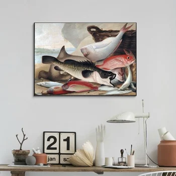 

Fiah Art Canvas Poster Still Life Fish Catch Print Home Wall Decor Painting No Frame