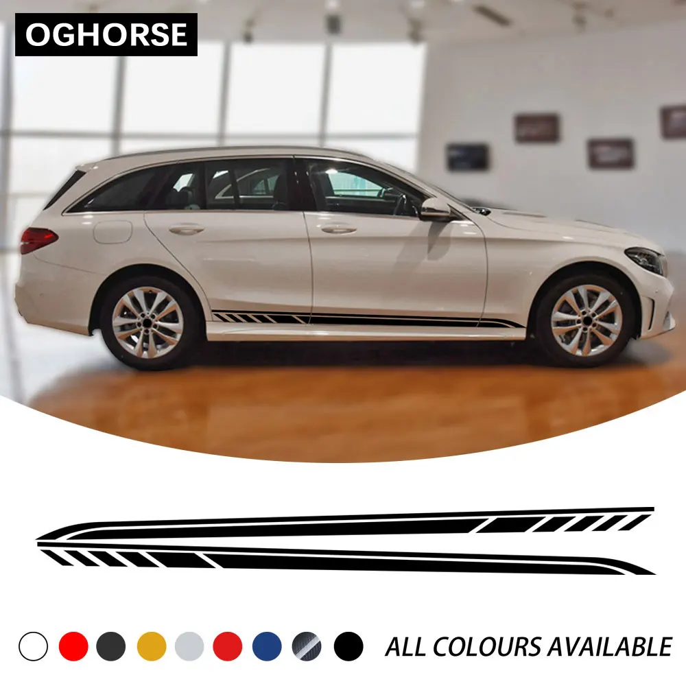 Наклейка в полоску на двери автомобиля 2 шт. наклейка для Mercedes Benz C Class 2019 Estate W205 C63