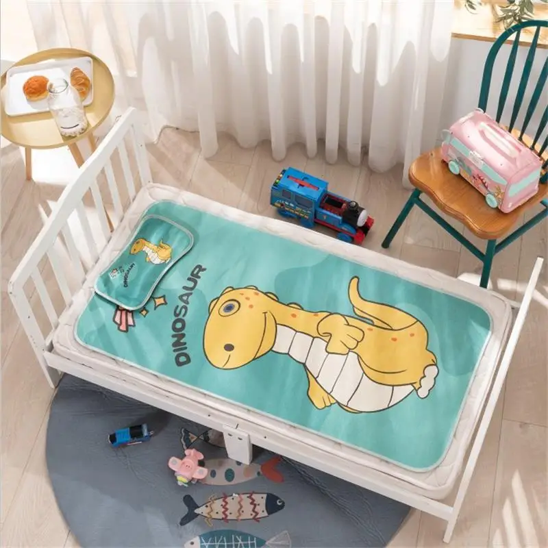 

Dinosaur Baby Mattresses Summer Cool Sleeping Mat Breathable Mattress Pads Toddler Crib Cot Cozy Nap Pads Infant Bed Mat Cartoon