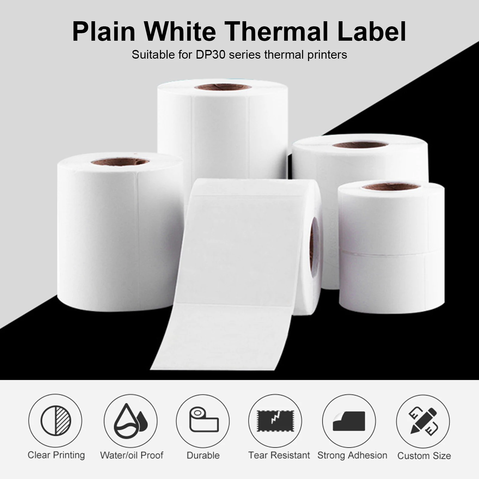 Aibecy Thermal Printing Label Paper Self-Adhesive Label Printer Sticker Printable Paper Roll Waterproof Oil-Proof Tear Resistant - AliExpress