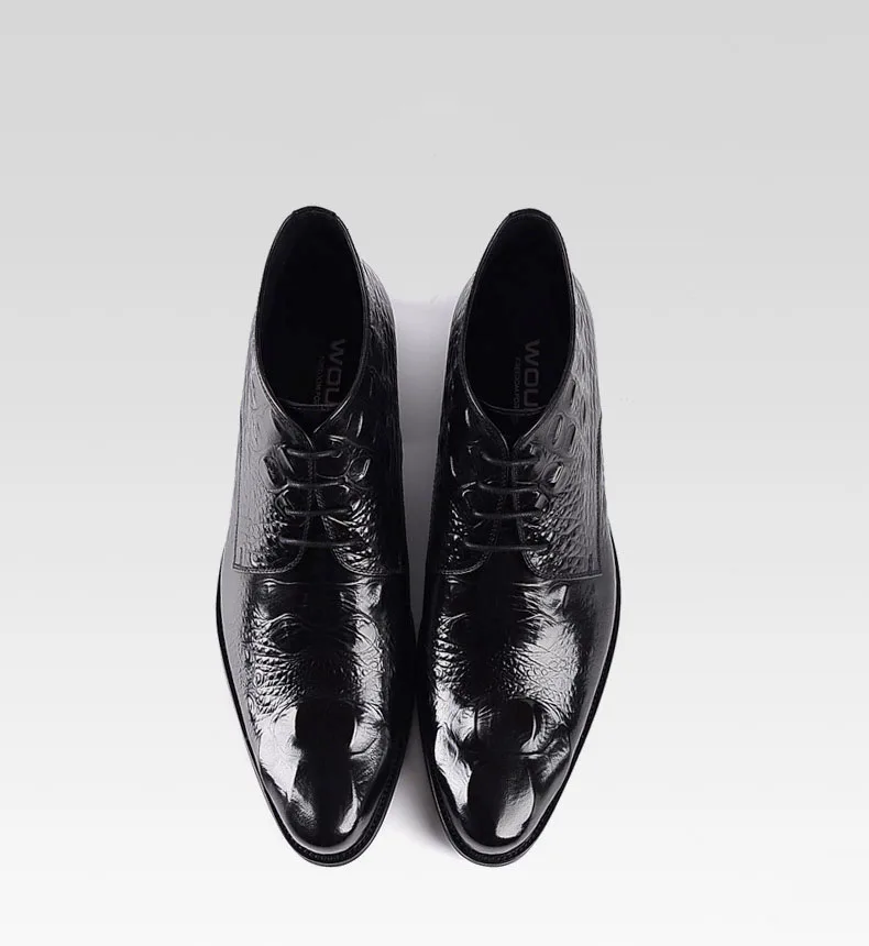 Мужские ботинки из натуральной кожи аллигатора осенние мужские ботинки на шнуровке полуботинки с высоким берцем мужская обувь