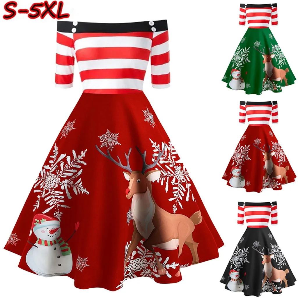 Винтажное рождественское платье размера плюс 5XL сексуальное женское с открытыми