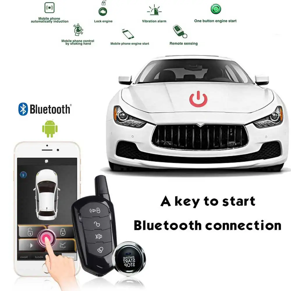 

car alarm easy install autostart car accessories signaling auto alarm start stop button keyless entry system central locking PKE
