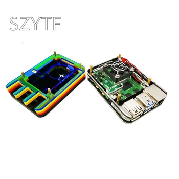 

Raspberry Pi 4B shell 4 generation B type box black / rainbow Contains a fan