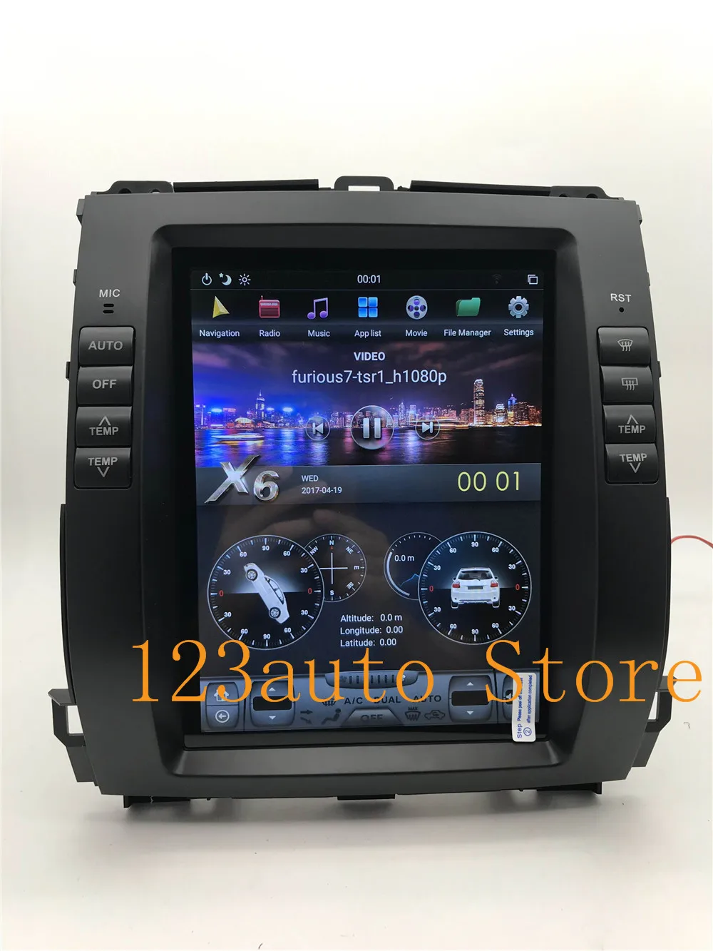 10,4 ''Tesla стиль Android 8,1 PX6 CARPLAY HDMI Автомобильный dvd-плеер для Toyota Prado 120 land cruiser 2002-2009 Lexu s GX470 GX 470