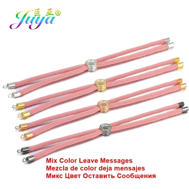 MixColorLeaveMessage Поставки для ювелирных изделий медные 2 петли регулируемые слайдер цепочки, аксессуары для женщин модные очаровательные браслеты сделай сам - Цвет: MixColorLeaveMessage