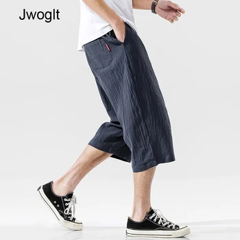 

Summer Casual 100% Cotton Calf-Length Pants Loose Soft and Breathable Korean Fashion Trousers