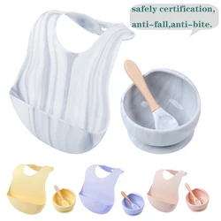 Ensemble de bavoirs en Silicone pour bébé, 1 ensemble de bols sans BPA, accessoires pour nouveau né à mâcher de qualité alimentaire, dents, fournitures d'alimentation pour bébé 