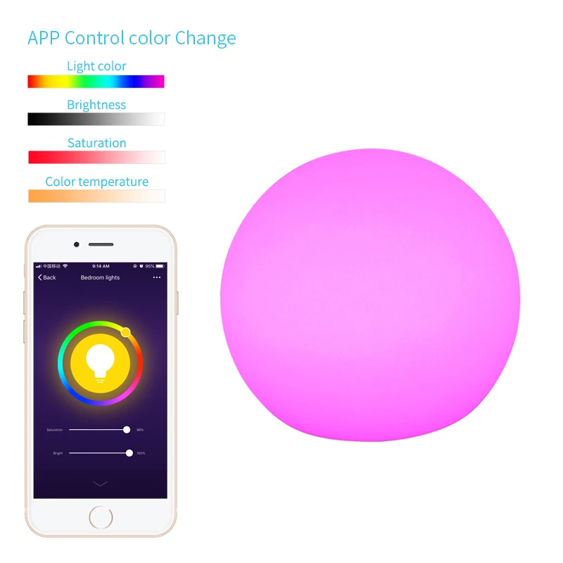 D25/30 см умный WiFi свет мяч мобильный телефон приложение управление RGB волшебный свет сферическая лампа совместима с Google Home Alexa Прямая