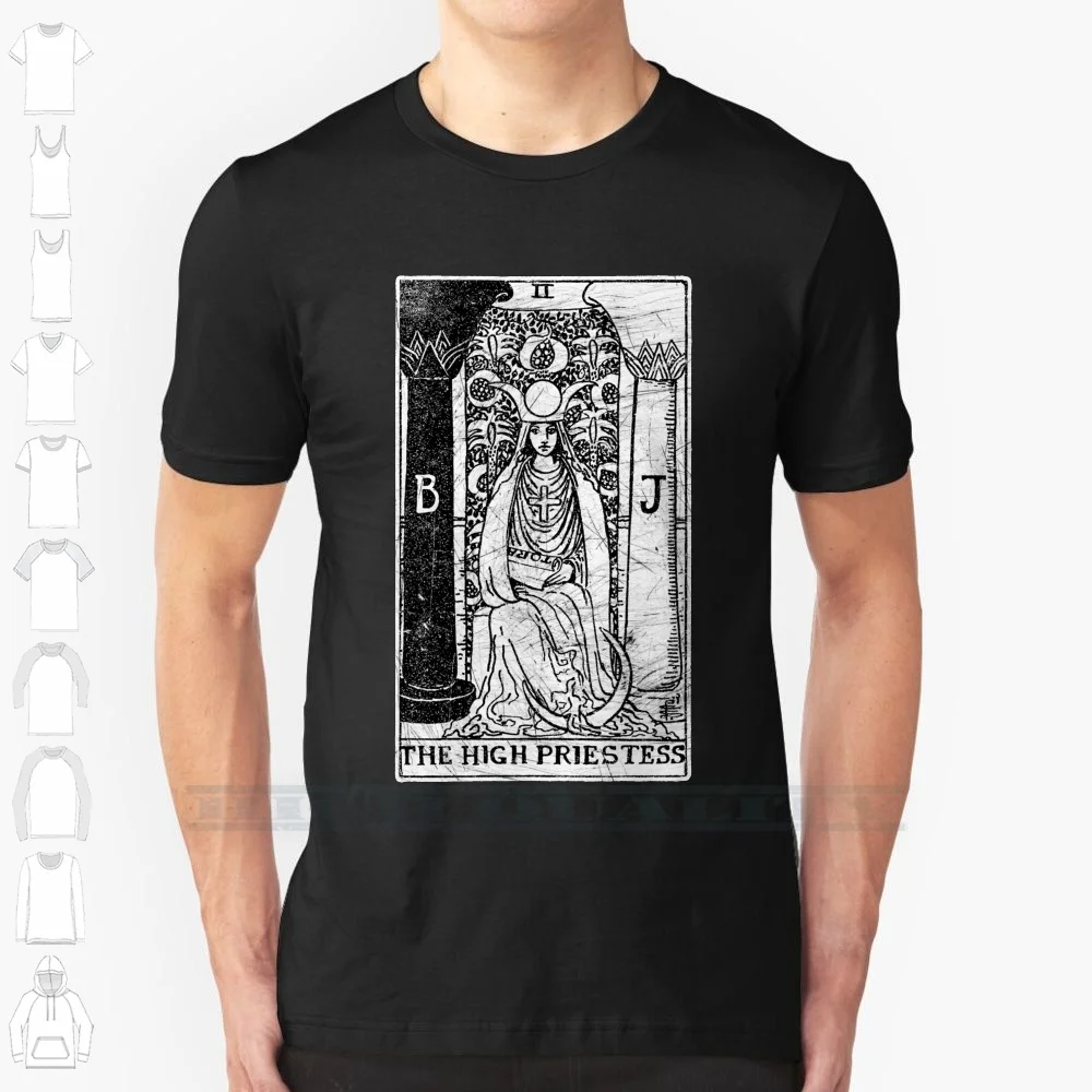The High Priestess Tarot Card - Major Arcana - Fortune Telling-Occulto Custom Design Print For Men Women Cotton