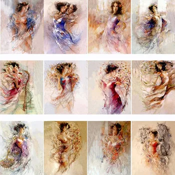 

5D DIY Diamond Painting Sexy Beauty Abstract Nude Art Mosaic Lover Handcraft for Living Room Decoracion Hogar Moderno