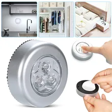 3 leds Touch sensor Ceiling Night Light LED Battery Powered Wireless Night Light Stick on Tap car boot Lamp Wardrobe Lights
