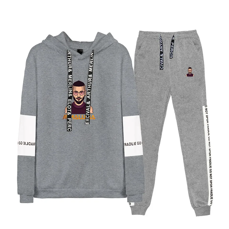 Maluma спортивный костюм мужской комплект черный горячий хлопковый комплект из двух предметов Горячие толстовки Толстовка брюки костюм