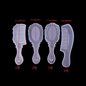 

2020 New Fashion 1PCS Combs Mirrors Craft DIY Transparent UV Resin Liquid Silicone Combination Molds for Making Jewelry