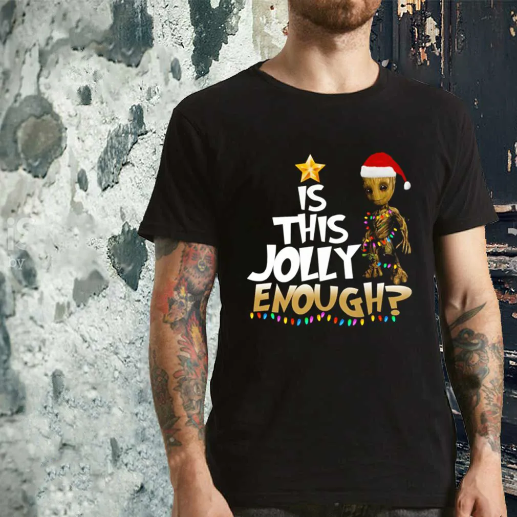 Футболка с надписью Groot Is This Jolly Enough Christmas