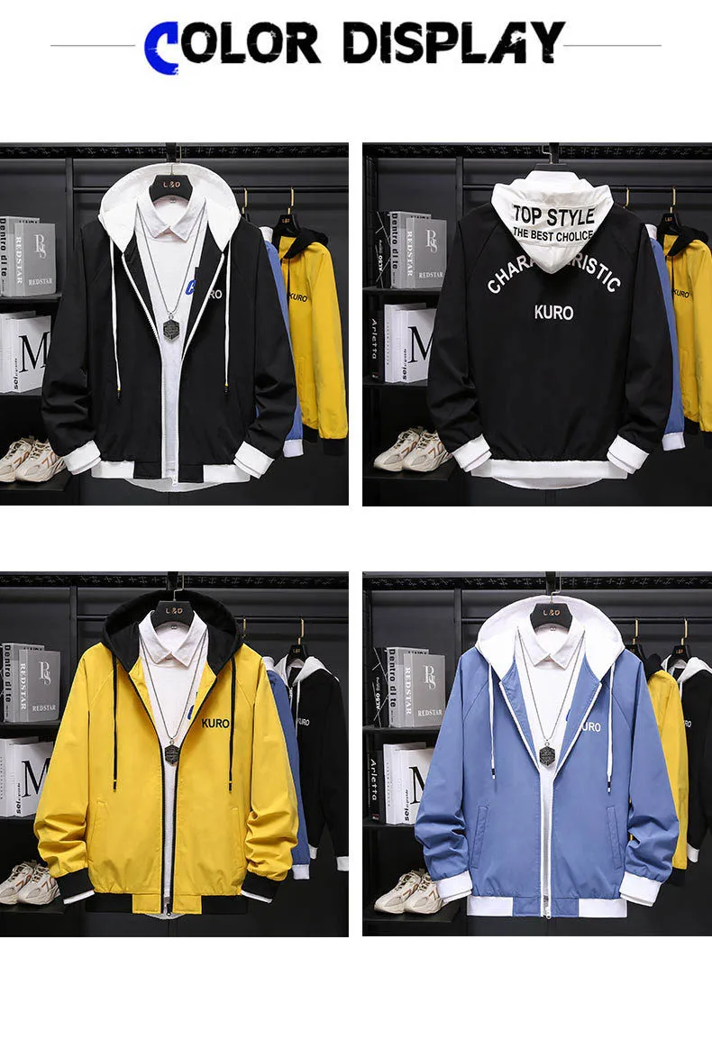 New waterproof casual spring autumn Hooded jackets male hooded spring coats outerwear male clothing