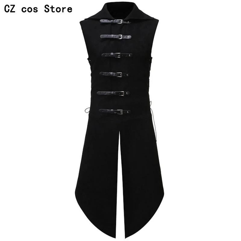 Жилет мужской Готический смокинг винтажный жилет без рукавов в средневековом