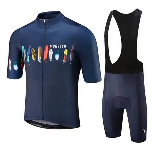 Велосипедная майка MORVELO Maillot Ropa Ciclismo Hombre одежда для коллективного велосипеда Быстросохнущий комплект с короткими рукавами MTB велосипедная одежда 9D GE - Цвет: 01