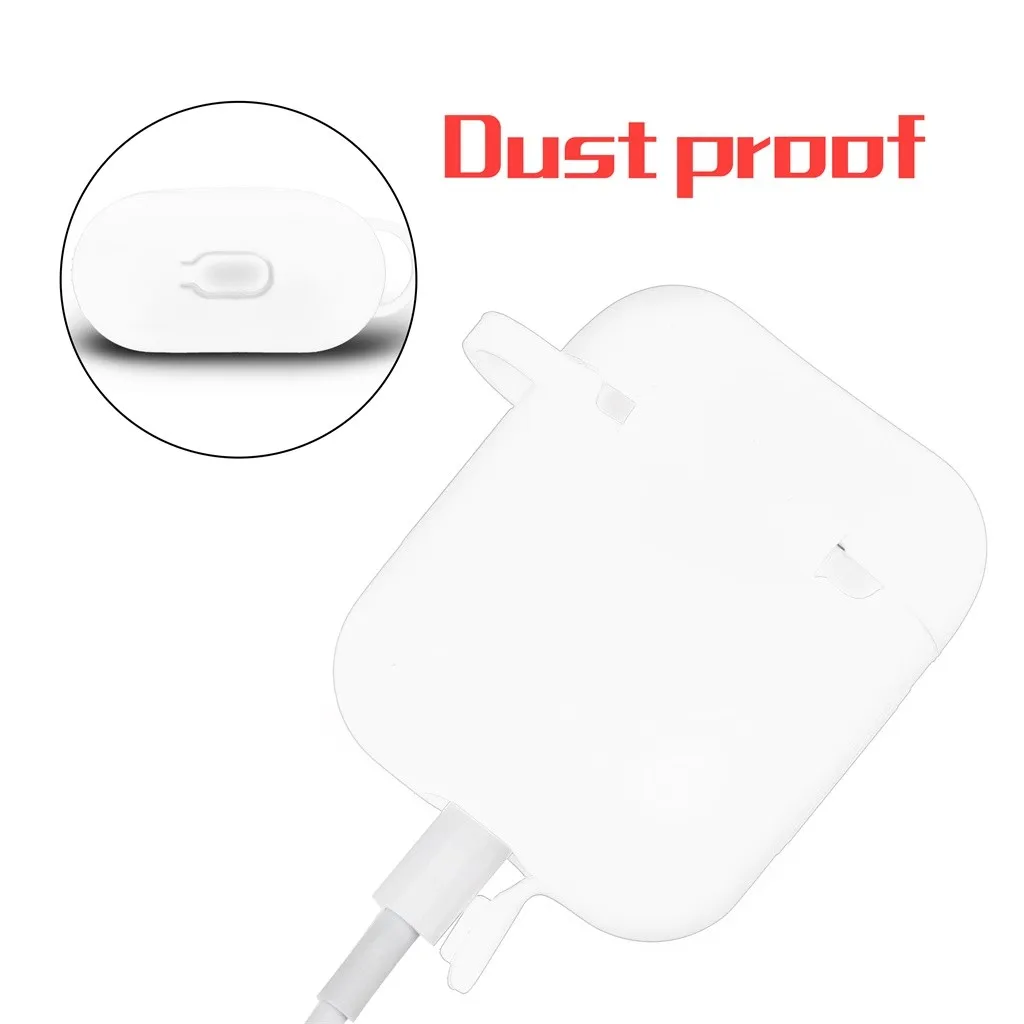 Беспроводной чехол для наушников Airpods 2 и 1 зарядный силиконовый защитный чехол и брелок с помпоном FW3