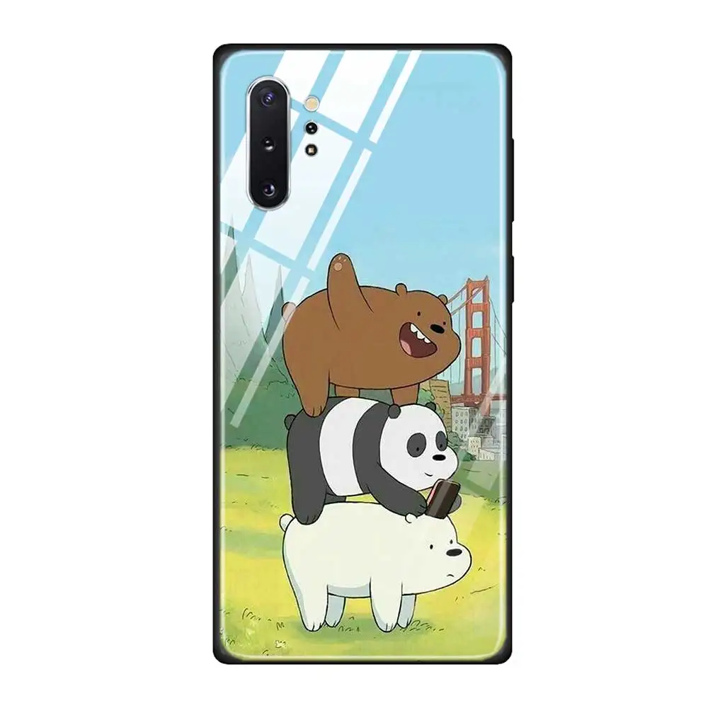 Закаленное Стекло чехол для телефона чехол для Samsung Galaxy S10 S10E S9 S8 Note 9 10 105G Plus A50 A30 ТПУ мягкий чехол с мы вся правда о медведях - Цвет: T16