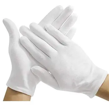 

Anti-Sweat White Cotton Gloves In The Thick 12 Pairs Of One Loaded 607# Industrial Thick Cotton Gloves