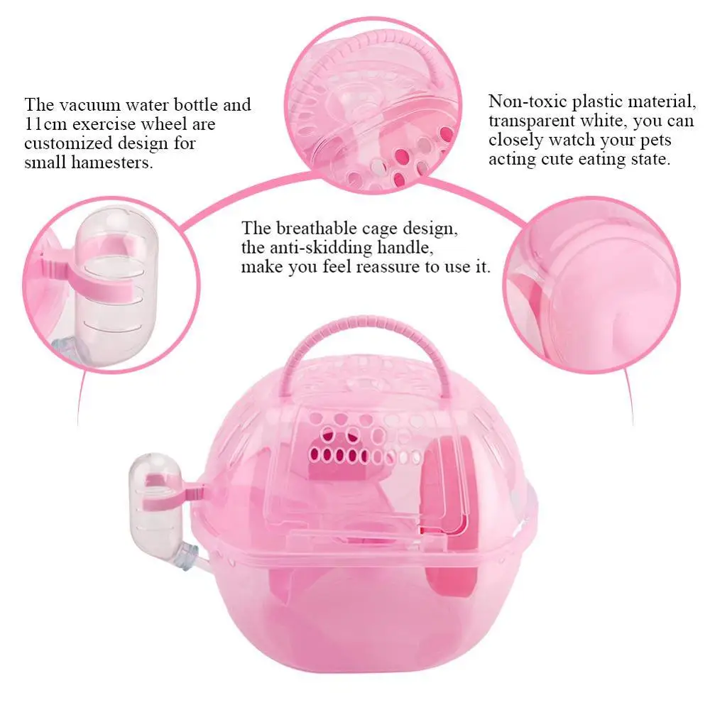 Клетка для дома хомяка портативная клетка прозрачный пластиковый дом полностью