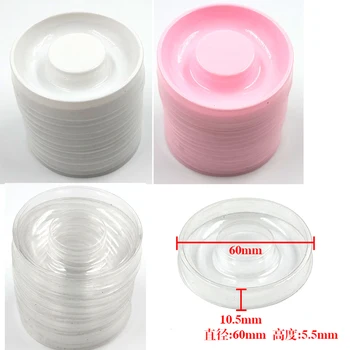 

NEW wholesale price 50pcs Eyelashes plastic Circle Trays Pink White 10mm-25mm Mink Lashes Tray Holder Empty round eyelash Trays
