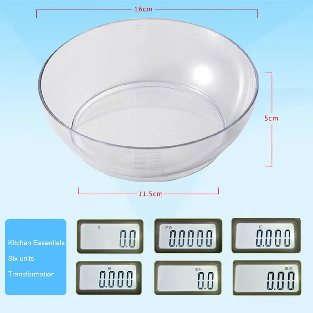 Бытовые кухонные весы с подставка для тарелки измерительная шкала электронные весы Точность цифровые весы измерительная шкала 5кг/1 г
