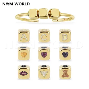 

Custom Fashion Unique Open Bracelet Jewelry Accessories Initial Letter Numeral Symbol Open Cuff Bracelet for Women Cute Gift