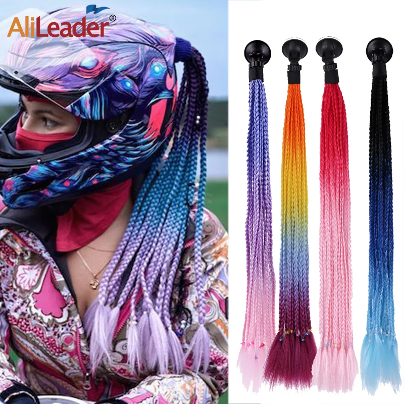 

Helmet Braid Pigtails Ponytail For Women Motorcycle Helmet Braid Ponytail 24Inch Motorbike Pigtails Braids Ponytail With Sucker