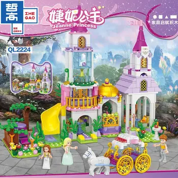 

Compatible with Friends Series Blocks toys for children Girls Series Girl Pink Castle Carriage Set Building Bricks Kids Gifts