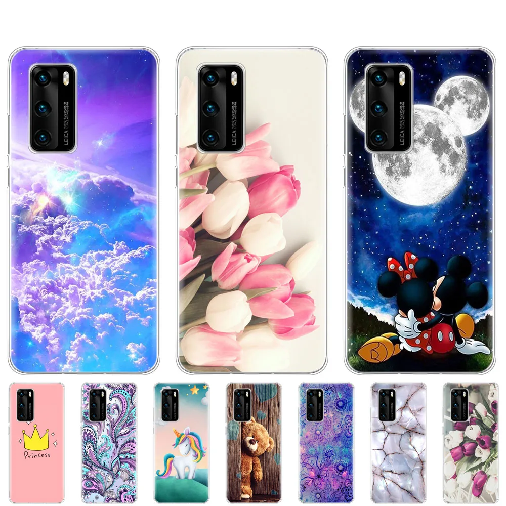 For Huawei P40 Case Soft Silicon TPU Phone Back cover On for Huawei P40
