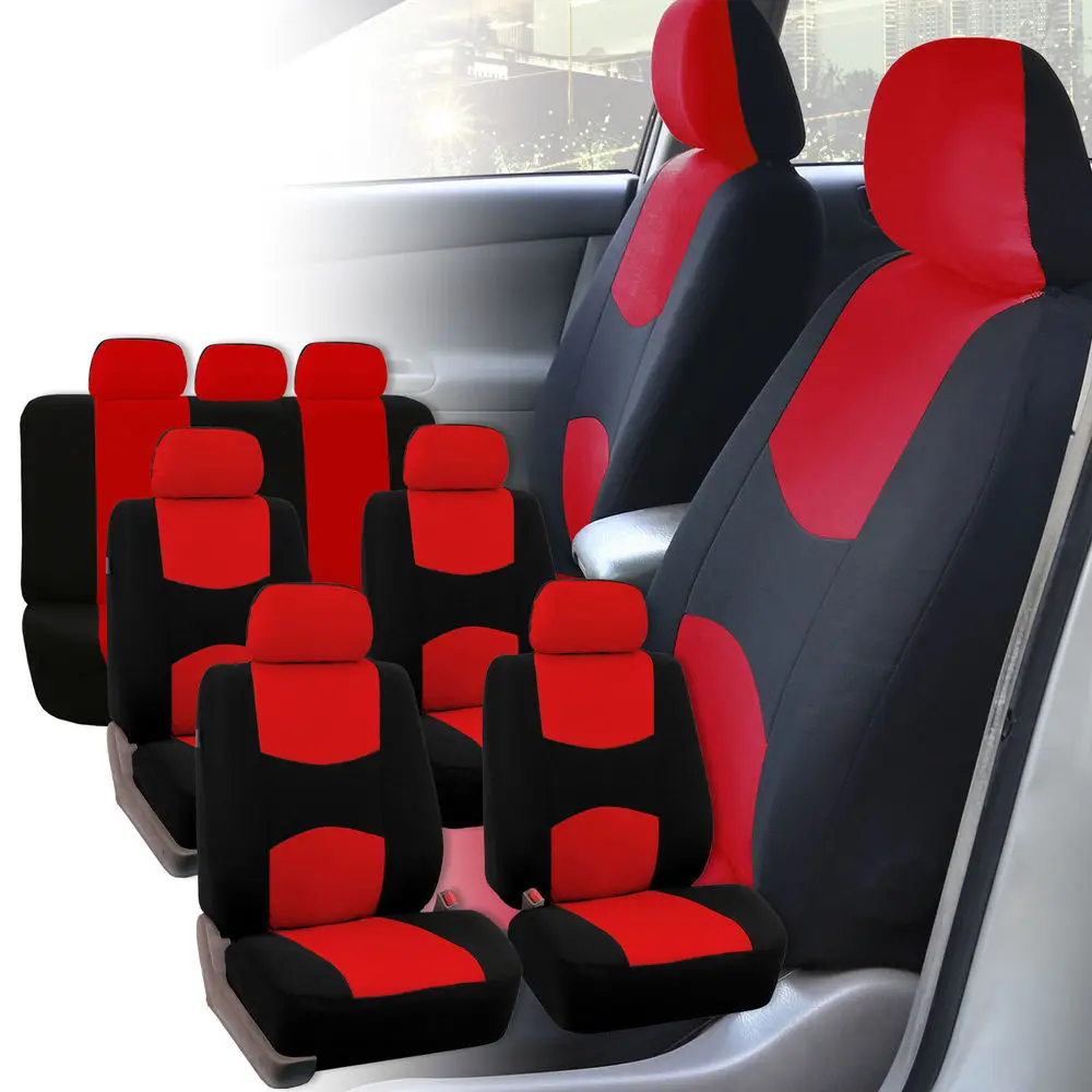 Три ряда 7 Seaters набор Плоских тканевых чехлов для автомобильных сидений многоцветные Защитные чехлы для автомобильных сидений подходят для большинства автомобилей авто внедорожник фургон грузовик фургон