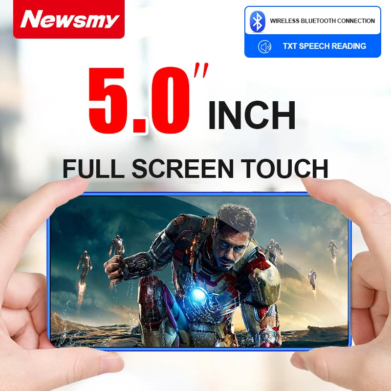 Сенсорный экран 8 Гб Walkman портативный MP4 плеер Поддержка Bluetooth 5 дюймов Mp4 Электронная книга MP4 музыкальный плеер FM радио путешествия фильм подарок