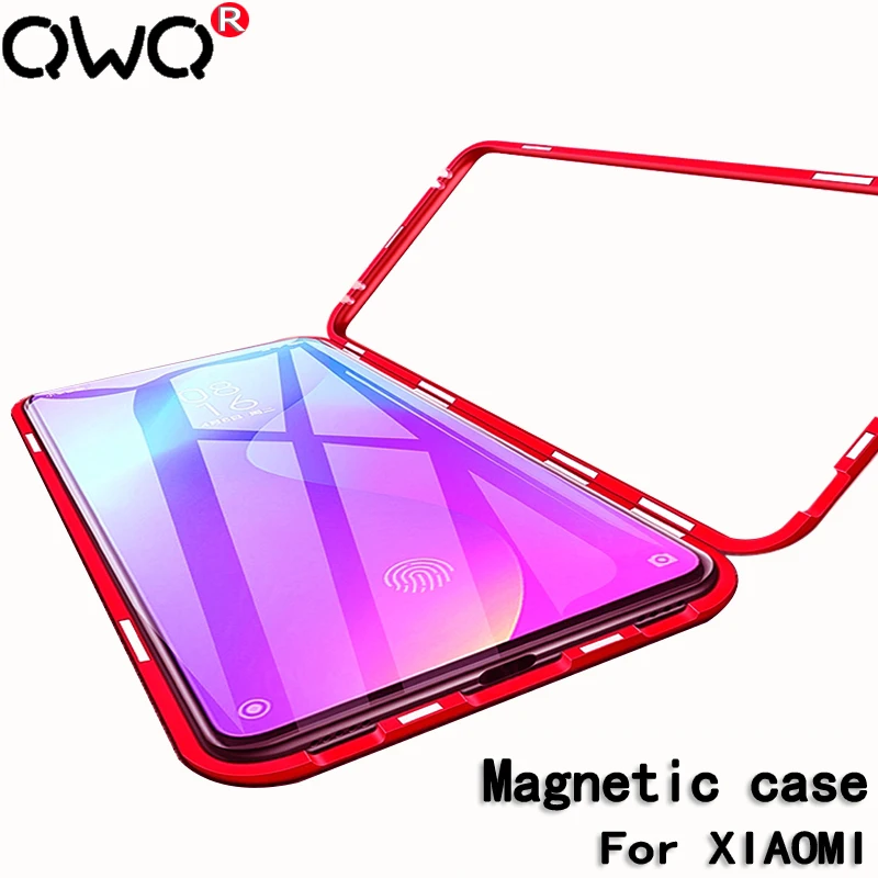 

Magnetic Metal Phone Case For Xiaomi Redmi Note 7 Pro 9T mi 9 SE Protective Cover For Redmi Note 6 5 Pro Transparent back cases