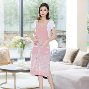 

Apron household kitchen pure cotton waterproof and oil-proof cute adult cooking fashion waist