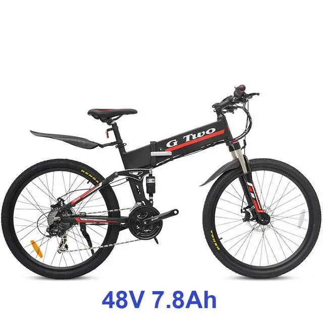 Black 7.8Ah A 26 дюймов Электрический горный велосипед 350 Вт 48 в Скрытая литиевая батарея 21 скорость складной электрический скутер велосипед с двойной подвеской - Цвет: Black 7.8Ah A