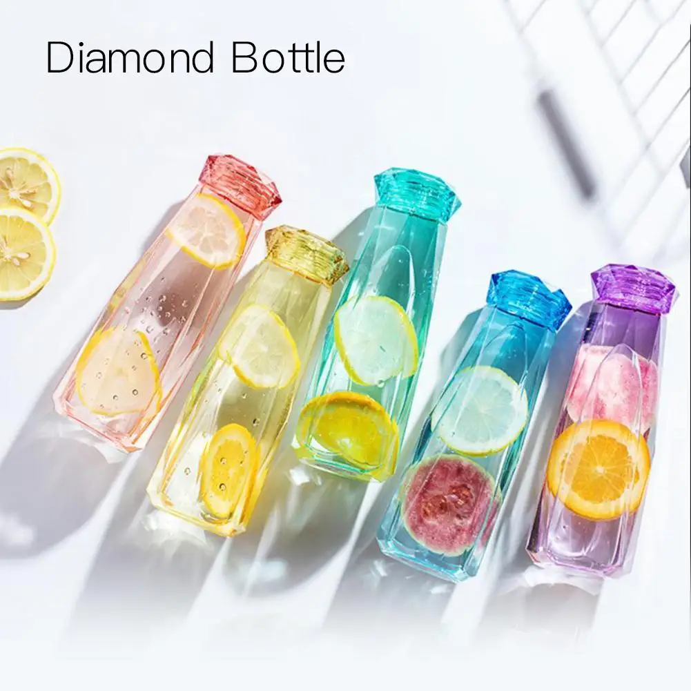 

Portable Crystal Water Bottle Large Capacity Candy Color Cup Travel Couple Bottle with Lids for Innovative Gifts Drinkware