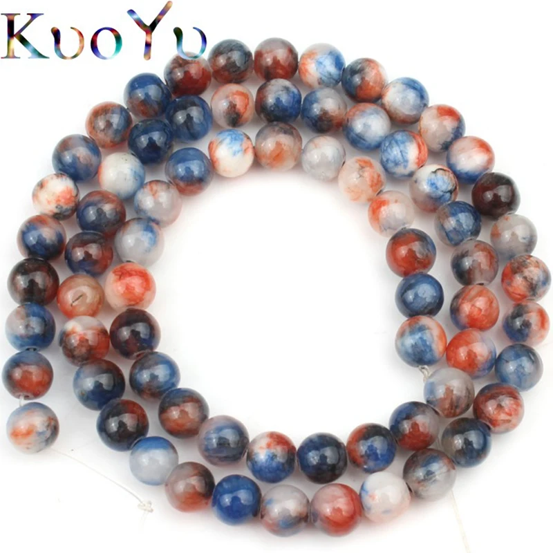 

Natural Stone Mix Multicolor Persian jades Round Loose Spacer Bead For Jewelry Making Diy Bracelet Accessories 6 8 10mm 15"Inch