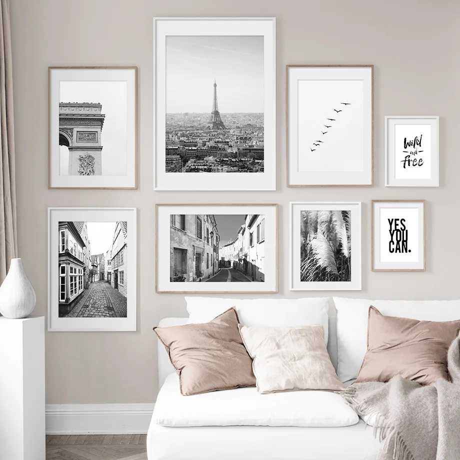 

Vintage Street Paris Tower Plants Stalk Wall Art Canvas Painting Nordic Posters And Prints Wall Pictures For Living Room Decor
