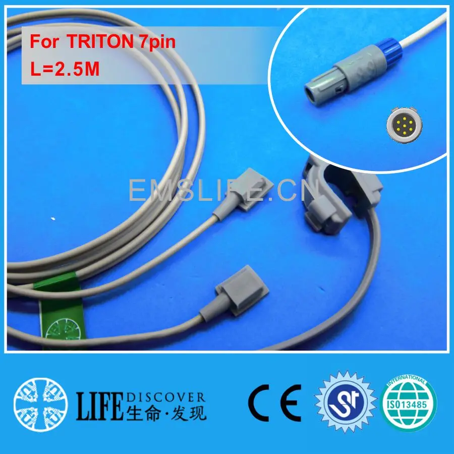 

Long cable multifunctional Y style spo2 sensor for TRITON 7pin patient monitor